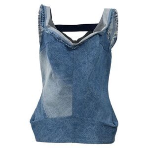 Junya Watanabe SS19 Off Shoulder Blouse in Blue Denim